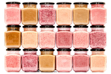 Kolorowe słoiki colors jars marmalade jam in a row