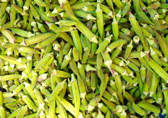 fresh green okra