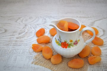 apricot jam in a glass