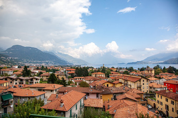 Fototapeta na wymiar Gravedona, Italy, 10-02-2016 Gravedona, Italy, 10-02-2016 view over the City to the Lake Como