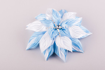 delicate hair clip in light blue tones