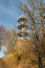 Varho&scaron;ť, Czechia observation lookout tower in landscape