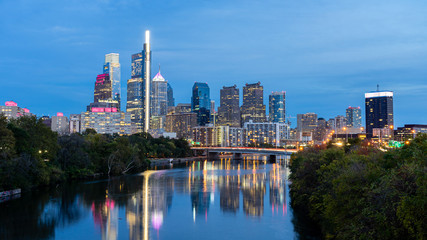 Philadelphia skyline at night