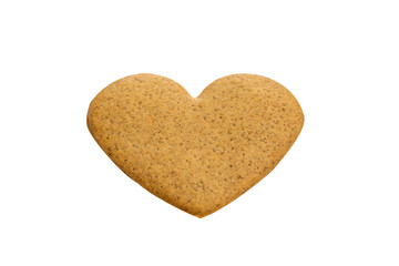 One heart-shaped cookie isolated