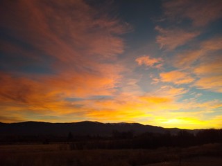 sunset in the mountains