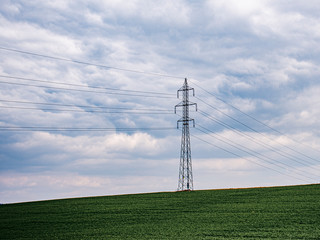 Power line tower in Grosuplje, Dolenjska region, Slovenia