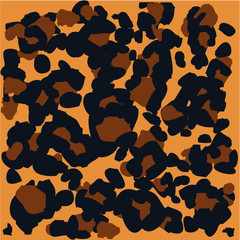 Leopard pattern design, vector illustration background. Animal design. Brown, orange, yellow