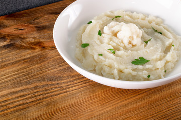 Homemade Cauliflower Puree or Colcannon with Mashed Cabbage