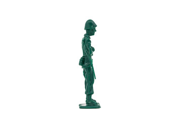Green toy soldiers on white background. Soldier one on six models. (1/6) Picture three on sixteen viewing angles. (03/16)