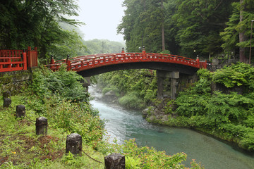 Sacred Shinkyo bridge in Nikko, Japan