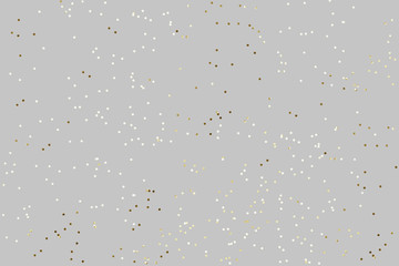 Falling confetti background. Sparkles on pastel grey trendy background. Festive backdrop for your...