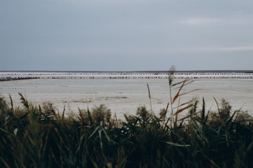 Beautiful view of the lake from the salts