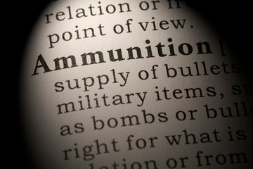 definition of word ammunition
