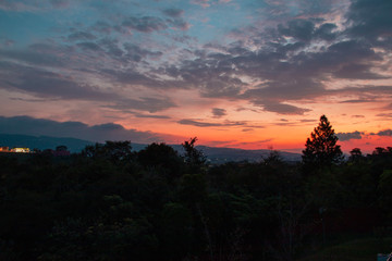 sunset in the mountains