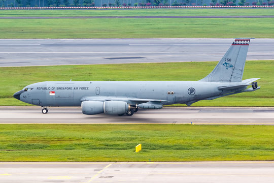 Republic Of Singapore Air Force Boeing KC-135R Stratotanker Airplane Singapore Changi Airport