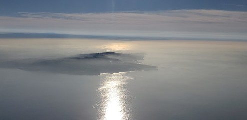 Obraz na płótnie Canvas island in the fog