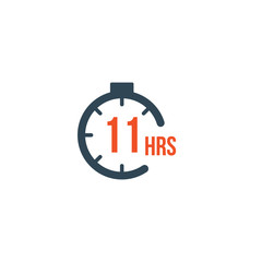 11 hours round timer or Countdown Timer icon. deadline concept. Delivery timer. Stock Vector illustration isolated on white background.