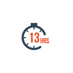 13 hours round timer or Countdown Timer icon. deadline concept. Delivery timer. Stock Vector illustration isolated on white background.