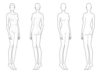 Fashion template of standing women. 