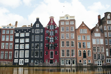 Fototapeta premium amsterdam canal houses