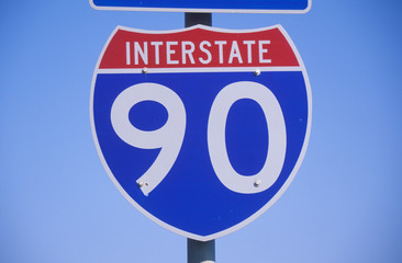 A sign for interstate 90