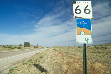 A route 66 sign in Arizona