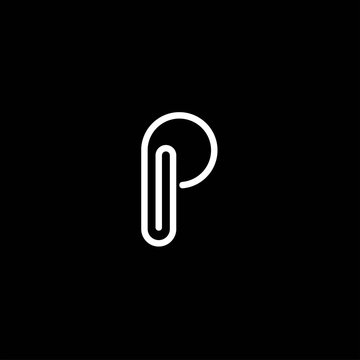 Letter p clip logo logo design vector image