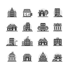 Architecture city vector icon set
