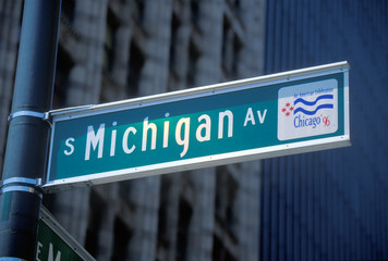 A sign that reads ÒS Michigan StÓ