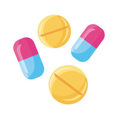 medicine capsules and pills drugs detailed style icon