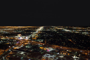 Las Vegas, Nevada / USA - August 27, 2015: View from top of Stratosphere hotel in Las Vegas, Nevada, USA