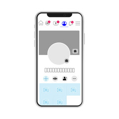 Smartphone with on-screen application. Vector illustration