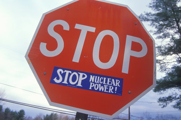 A sign that reads ÒStop Nuclear PowerÓ