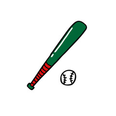 baseball doodle icon, vector illustration