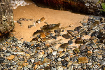 View of rock formations and rugged coastline Tasmania