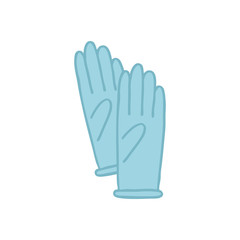 latex gloves doodle icon, vector illustration