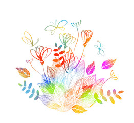 Multi-colored abstract flower. Vector illustration