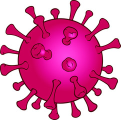 Vector drawing of a coronavirus (covid-19) color