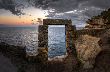 Panorama photo of Diamond Bay at sunset, Sydney Australia