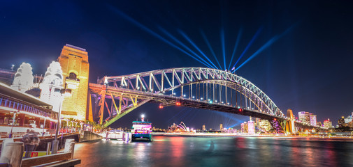 Vivid Sydney - Panorama photo of Sydney Harbour