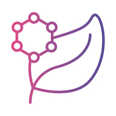 dna molecule structure with leaf plant linear gradient style icon
