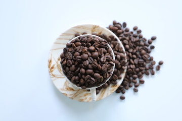 coffee beans in a cup