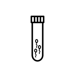 sperm test tube line icon, vector illustration