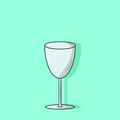 Vector of empty Glass detailed With Shadow On Background