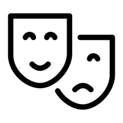 Theater mask icon in line style.
