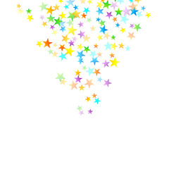 Rainbow Festive Confetti. Carnival Star Falling.