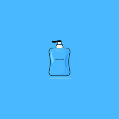Vector Bottle of  Blue Hand Soap Isolated clear Background