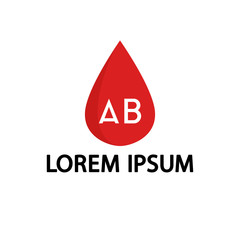 blood type flat icon, vector illustration