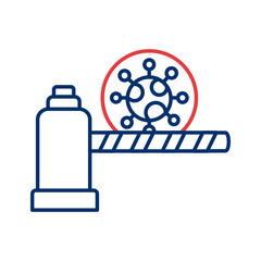 barricade with covid 19 particle line style