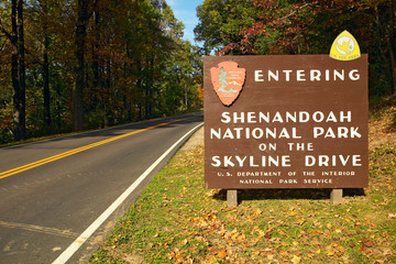 Entering Shenandoah National Park Virginia